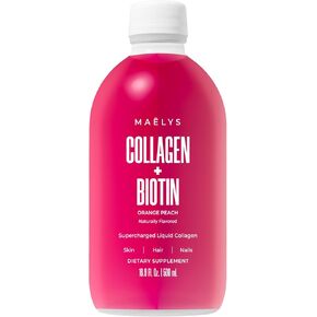 MAËLYS Super Charged Liquid Collagen for Women - Collagen Peptides Supplement with Biotin for Hair, Skin and Nails - Liquid Hydrolyzed Collagen Peptides, Mixed Berries