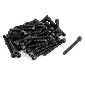 uxcell 50 Pcs 12.9 Alloy Hex Key Socket Head Knurled Cap Screws Bolts UNC 6#-32x1-1/4"