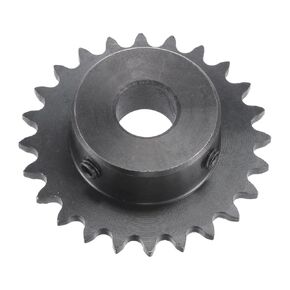 uxcell 24 Tooth Roller Sprocket B Type, #25 Chain, Single Strand 1/4" Pitch, 12mm Bore Black Oxide C45 Carbon Steel with Set Screws for ISO 04C