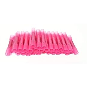 100Pcs Heat Shrink Butt Tube Splice Connector 22-18GA Gauge PINK Wire Terminal