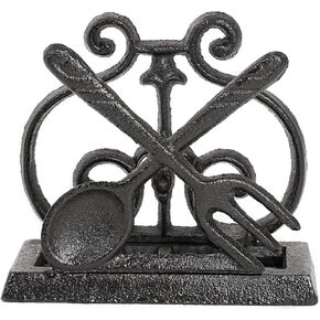 Sungmor Vintage Cast Iron Napkin Holder, Rustic Farmhouse Napkins Holder, Freestanding Table Napkins Stand, Pretty Tableware Decor Paper Napkin Rack, Home Restaurant Dining Table Square Napkin Holder
