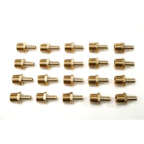 LTWFITTING Brass Barb Fitting Coupler 3/8-Inch Hose ID x 1/2-Inch Male NPT Fuel Gas Water(Pack of 20)
