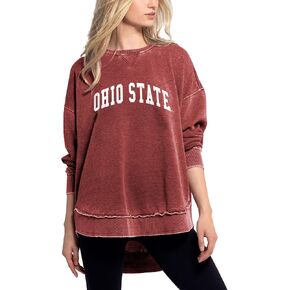 NCAA Ohio State Buckeyes Womens Burnout Fleece Sweatshirt, Cardinal, Large, 480_TC_CA