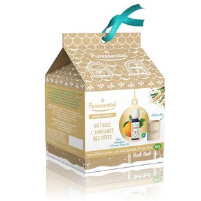 Puressentiel My Wooden Diffuser Kit, 2 Pc Diffuser Kit - Essential Oil Diffuser with Sweet Orange Essential Oil - Fresh, Fruity and Light - Soothing and Relaxing - Diffuse Scent of The Holiday Season