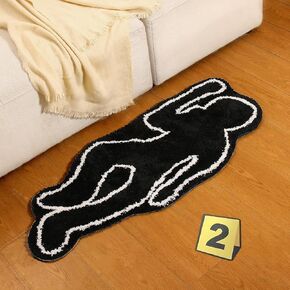 Halloween Cute Funky Large Black Humanoid Super Absorbent Bath Mat Fun Machine Washable Non Slip Bathroom Rugs Oversized Plush Shower Bath Floor Mats