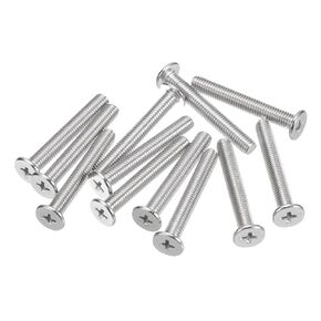 uxcell M5-0.8 x 35mm 30Pcs Flat Round Head Screws 304 Stainless Steel Phillips Drive Machine Screws Hardware Fastener for Furniture Connection