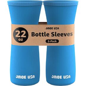 22oz Sleeve For Cirkul Water Bottle | Fits 22 oz Plastic and Stainless Steel Bottles | Neoprene Sweat Absorbing Material | Fitted Design | 2-Pack | Insulated Cover (Blue)
