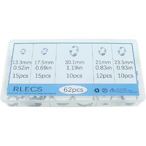 RLECS 62PCS 304 Stainless Steel Single Lug Hose Clamp PEX Clamp PEX Barb Fitting Silver Clamp Crimp Ring Suitable for Plumbing Systems