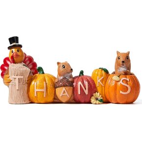 JOYIN Thanksgiving Pumpkin Turkey Tabletop Centerpiece Decor, Resin Turkey Figurines,Thanksgiving Decoration, Fall Harvest Tabletop Decor, Indoor Kitchen Decor,Thanksgiving Party Supplies,Autumn Decor in Saudi Arabia