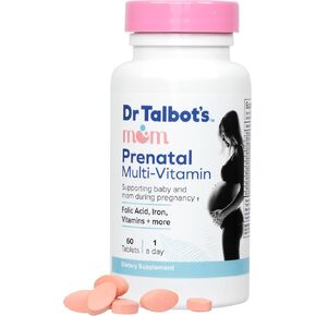 Dr. Talbot's Mom Postnatal Multi-Vitamin - DHA, Folic Acid, Vitamins, and More - Supports New Moms to Better Wellness - 60 Softgels