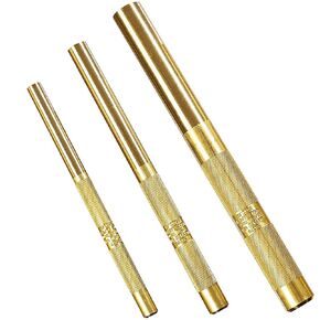 61360 Brass Drift Punch Set, 3/4-Inch 1/2-Inch 3/8-Inch 3/4'' 1/2'' 3/8'' Hand Tool Punches Tools for Home use