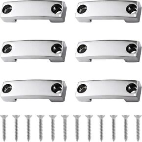 6pcs SS 316 Bimini Top Strap Pad Eyes, 25mm / 1 Inch Stainless Steel Kayak Deck Tie Down Eyelet Heavy Duty Footman Loop Cleat Hardware Screw for Jeep Corvette, Buggy, Boat Mount (Webbing Excluded)