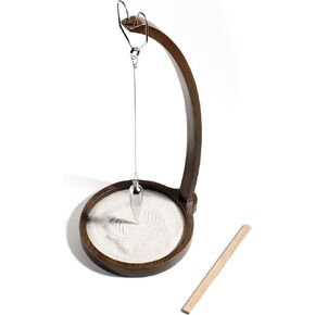Wooden Sand Pendulum for Desk - Creative Swinging Sand Tracing Pendulum, Magical Kinetic Desk Decor for Zen Office and Home, Relaxing Accessories for Tensegrity and Ornament Gifts (Brown) in Kuwait