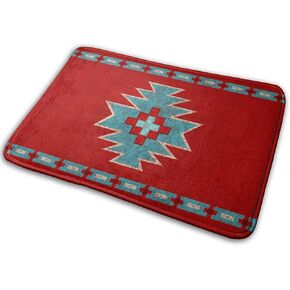 Welcome Doormats Red Western Southwest Mesas Entrance Door Mat,Low Profile Tradition Decor Welcome Mat Non-Slip Carpet Rugs Floor Mat Decorative for Home Bathroom Kitchen Indoor 17x30 Inch