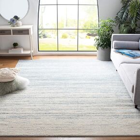 SAFAVIEH Adirondack Collection Area Rug - 8' x 10', Slate & Cream, Modern Ombre Design, Non-Shedding & Easy Care, Ideal for High Traffic Areas in Living Room, Bedroom (ADR113T)