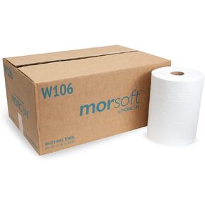 Morcon W106 Hardwound Roll Towels 1-Ply 10 x 800 ft White 6/CT