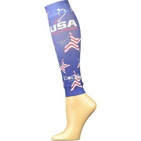 Hocsocx USA Field Hockey 2019 Unisex Performance 13" Liner Leg Sleeves, Moisture Wicking, Rash & Blister Protection for Field & Ice Hockey, Soccer, Skiing, Hiking, Boot Support