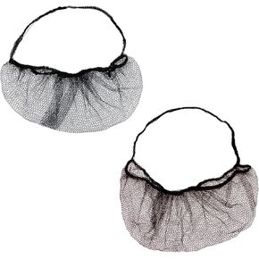 100PCS Beard Nets Disposable Nylon Protective Beard Covers with Single Loop for Men Food Service Safe Clean Work Environment(Black+Brown)