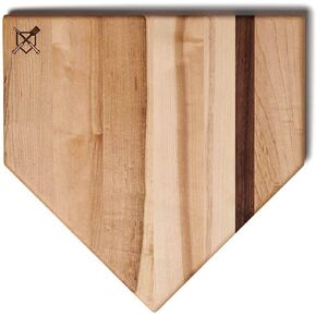 Baseball BBQ | 'Home Plate' Cutting Board | Kitchen & BBQ Accessory for Baseball Fans Wood for Chopping, Prep, or Charcuterie | Made in USA