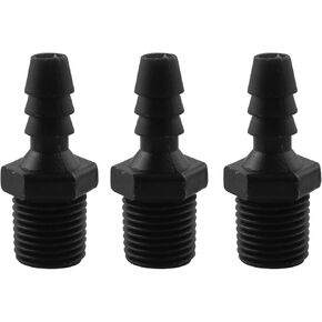 LQ Industrial 3PCS 39x15.5mm Black Plastic Hose Coupling Straight Barbed Hose Fitting NPT Male Adapter for Connecting Hose and Tubing