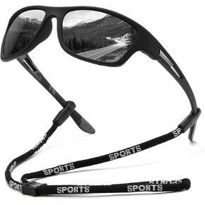 Polarized Sports Sunglasses For Man and Women, UV400 Protection, Wrap-Around Goggles for Driving, Fishing