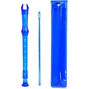 Hennaja Recorder Instrument for Beginner Kids Adults,8-Hole Soprano Descant Recorder Music Flute with Cleaning Rod & Case Bag For School Student Home Entertainment(2-Blue Green Splash-ink)