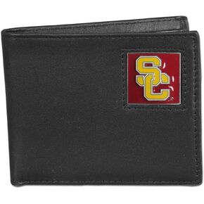 NCAA Siskiyou Sports Mens USC Trojans Leather Bi-fold Wallet One Size Black