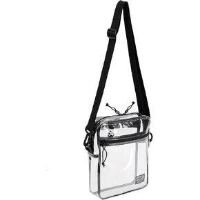Rough Enough Clear Crossbody Bag Purse for Stadium Approved Event Concert Large Size Transparent
