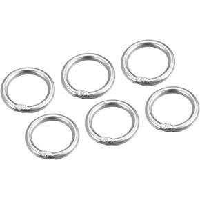 METALLIXITY 316 Stainless Steel O Rings (15x3mm) 6pcs, Welded Round Ring - for Ropes, Hanging Objects