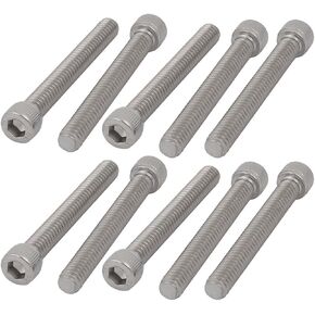 uxcell 1/4-20 x 2" 304 Stainless Steel Full Threaded Hex Socket Head Cap Screw 10pcs