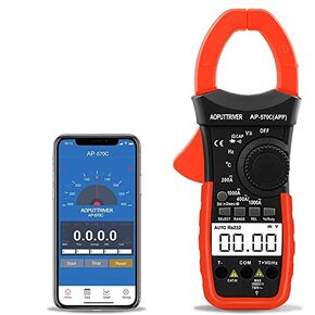 Digital Clamp Meter AP-570C-APP Bluetooth Clamp Multimeter 4000 Counts Auto-Ranging Multimeter with DC/AC Voltage & Current, Resistance, Temperature, Frequency, Duty Cycle