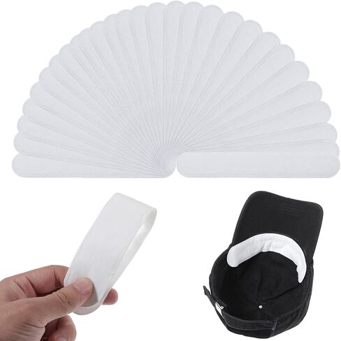 50 Pcs Hat Sweat Bands Hat Sweat Liners Golf Hat Liner Cap Absorbent Sweat Pad Hat Liners Sweat Protection Sweat Bands for Hats Disposable Hard Hat Insert Sweatband Breathable Size Reducer Pad White in Saudi Arabia