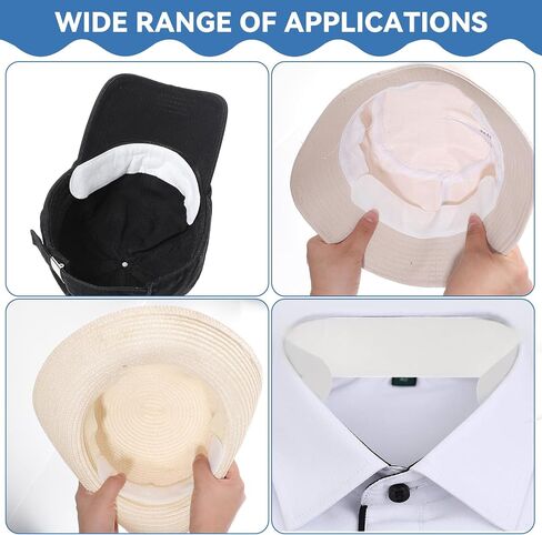 50 Pcs Hat Sweat Bands Hat Sweat Liners Golf Hat Liner Cap Absorbent Sweat Pad Hat Liners Sweat Protection Sweat Bands for Hats Disposable Hard Hat Insert Sweatband Breathable Size Reducer Pad White in Saudi Arabia