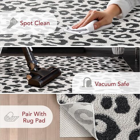 nuLOOM Annette Modern Leopard Print Area Rug, 8x10, Dark Grey in Saudi Arabia