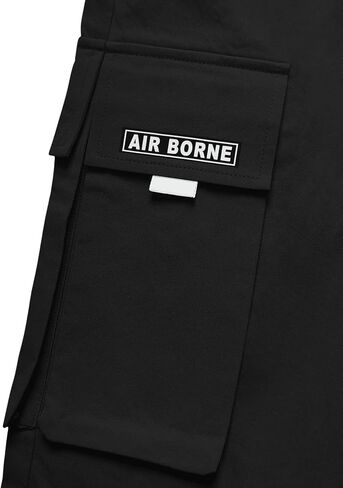 OYOANGLE Men's Casual Drawstring Elastic Waist Flap Pocket Letter Graphic Street Jogger Cargo Pants Apricot Large in Saudi Arabia