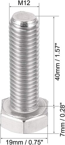 Uxcell M8x50mm مسامير سداسية 304 الفولاذ المقاوم للصدأ مسدس اليد اليسرى برغي الترباس in Saudi Arabia