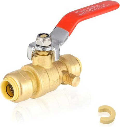1/2 Inch 3-Way Ball Valve,Push-fit Plumbing Fittings to Connect PEX, Copper, CPVC, PE-RT, With Disconnect Clip(Pack of 1) in Saudi Arabia