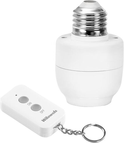 Remote Control Light Bulb Socket, Wireless Light Socket Switch, Remote Light Socket E26 Base for Pull Chain Light Fixture, 100FT Range, No Wiring, FCC Listed, 1 Remote + 1 Socket W01RS1106 in Saudi Arabia
