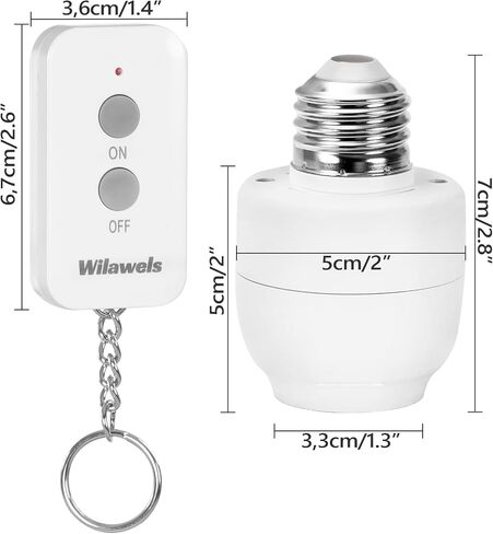 Remote Control Light Bulb Socket, Wireless Light Socket Switch, Remote Light Socket E26 Base for Pull Chain Light Fixture, 100FT Range, No Wiring, FCC Listed, 1 Remote + 1 Socket W01RS1106 in Saudi Arabia