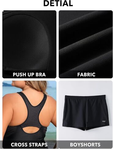 Angel season Plus Size Tankini Swimsuits for Women Zippered Two Piece with Shorts-Recommend Smaller One in Kuwait