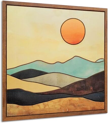Putuo Decor Boho Wooden Wall Decor, Mountain Sun Moon Western Decor Nature Wilderness Wall Art, Rustic Cabin Decor Adventure Farmhouse Wall Decor for Living Room Bedroom (Sun) in Saudi Arabia