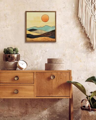 Putuo Decor Boho Wooden Wall Decor, Mountain Sun Moon Western Decor Nature Wilderness Wall Art, Rustic Cabin Decor Adventure Farmhouse Wall Decor for Living Room Bedroom (Sun) in Saudi Arabia