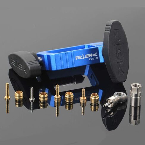 أداة إدخال محرك إبرة مطورة، أداة إدخال تركيب خرطوم هيدروليكي للدراجة، هيكل من سبائك الألومنيوم مع قاطع خرطوم هيدروليكي، قطعتان من الكشتبانات وحلقتان على شكل حرف O (أزرق) in Kuwait