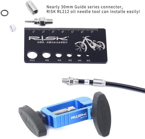 أداة إدخال محرك إبرة مطورة، أداة إدخال تركيب خرطوم هيدروليكي للدراجة، هيكل من سبائك الألومنيوم مع قاطع خرطوم هيدروليكي، قطعتان من الكشتبانات وحلقتان على شكل حرف O (أزرق) in Kuwait