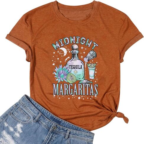 Midnight Margaritas Shirt Women Halloween Witches Shirt Novelty Graphic Witchy Party Tees Practical Magic Shirt in Kuwait