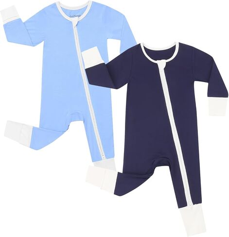 JunNeng Rayon من Bamboo Baby Romper Sleeper مع أقدام أساور القفاز، حديثي الولادة صبي فتاة سحاب مريح مناسب للنوم واللعب، قوس قزح + حيوان 3-6 أشهر in Kuwait