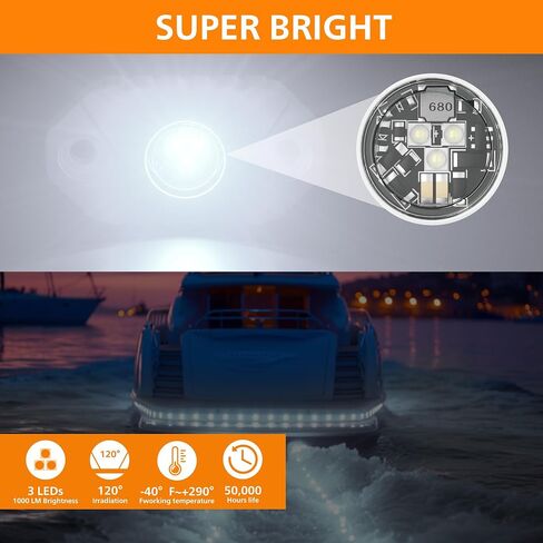EK ENNOKING LED Boat Interior Lights Marine Deck Cockpit Courtesy Light Underwater Boat Lighting IP68 Waterproof 9-24V for Yacht, Kayak, Sailboat, Fishing, Pontoon, Pool (Blue) in Saudi Arabia
