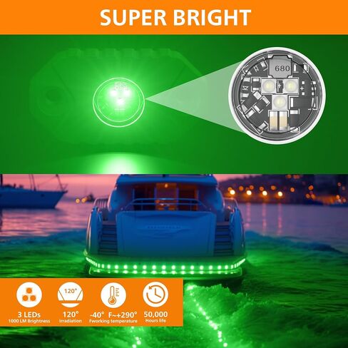 EK ENNOKING LED Boat Interior Lights Marine Deck Cockpit Courtesy Light Underwater Boat Lighting IP68 Waterproof 9-24V for Yacht, Kayak, Sailboat, Fishing, Pontoon, Pool (Blue) in Saudi Arabia
