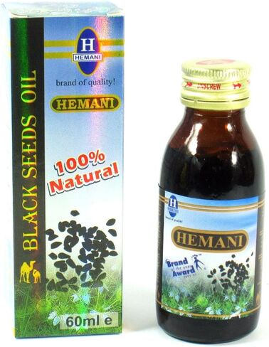زيت بذور هيماني السوداء 60 مل - 2 أونصة سائلة - معصور على البارد - خالي من الكحول - خالي من المذيبات - معزز للمناعة - زيت بذور الكمون الأسود من حبة البركة الأصلية الحلال بنسبة 100% in Kuwait