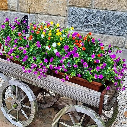 Ivydale Artificial Fake Outdoor Outside Mums Flowers Plants for Fall Autumn, 12 Bundles Faux Orange Plastic Shrubs Greenery Look Real UV Resistant for Front Door Porch Patio Balcony Garden Yard Decor in Saudi Arabia